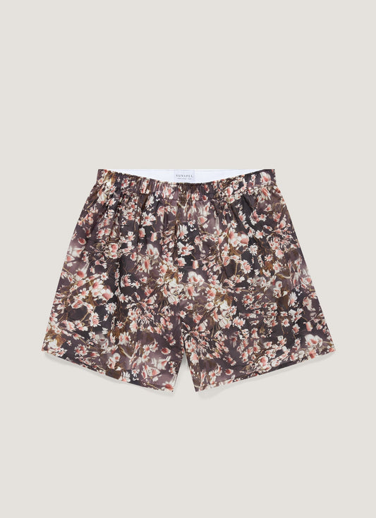 Dark Brown Floral,XS